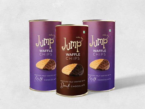 WAFFLE CHIPS COMBO 1: 2 MILK & 1 DARK CHOCOLATE (CANISTER OF 3)