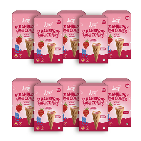 MINI CONES: STRAWBERRY (BOX OF 10)