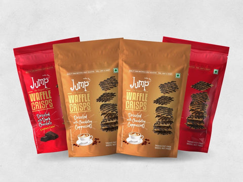 WAFFLE CRISPS- DARK CHOCOLATE & CAPPUCCINO CHOCOLATE (PACK OF 4)