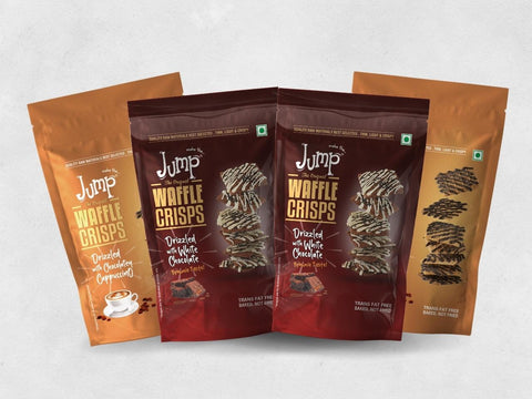 WAFFLE CRISPS- CAPPUCCINO & WHITE CHOCOLATE (PACK OF 4)